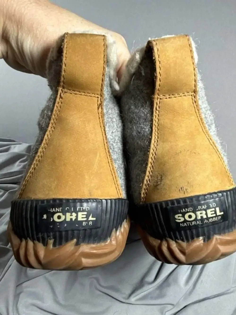Sorel Women's Out 'N About Plus Felt Waterproof Duck Boots Gray Brown Size 9 NL3